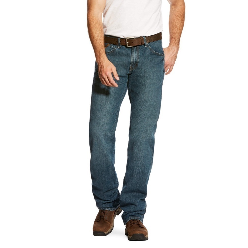 Men’s Ariat Rebar M4 Low Rise Boot Cut Jeans Distressed 40 X 32